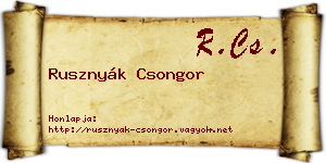 Rusznyák Csongor névjegykártya