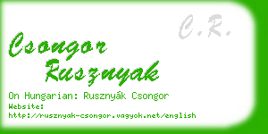 csongor rusznyak business card